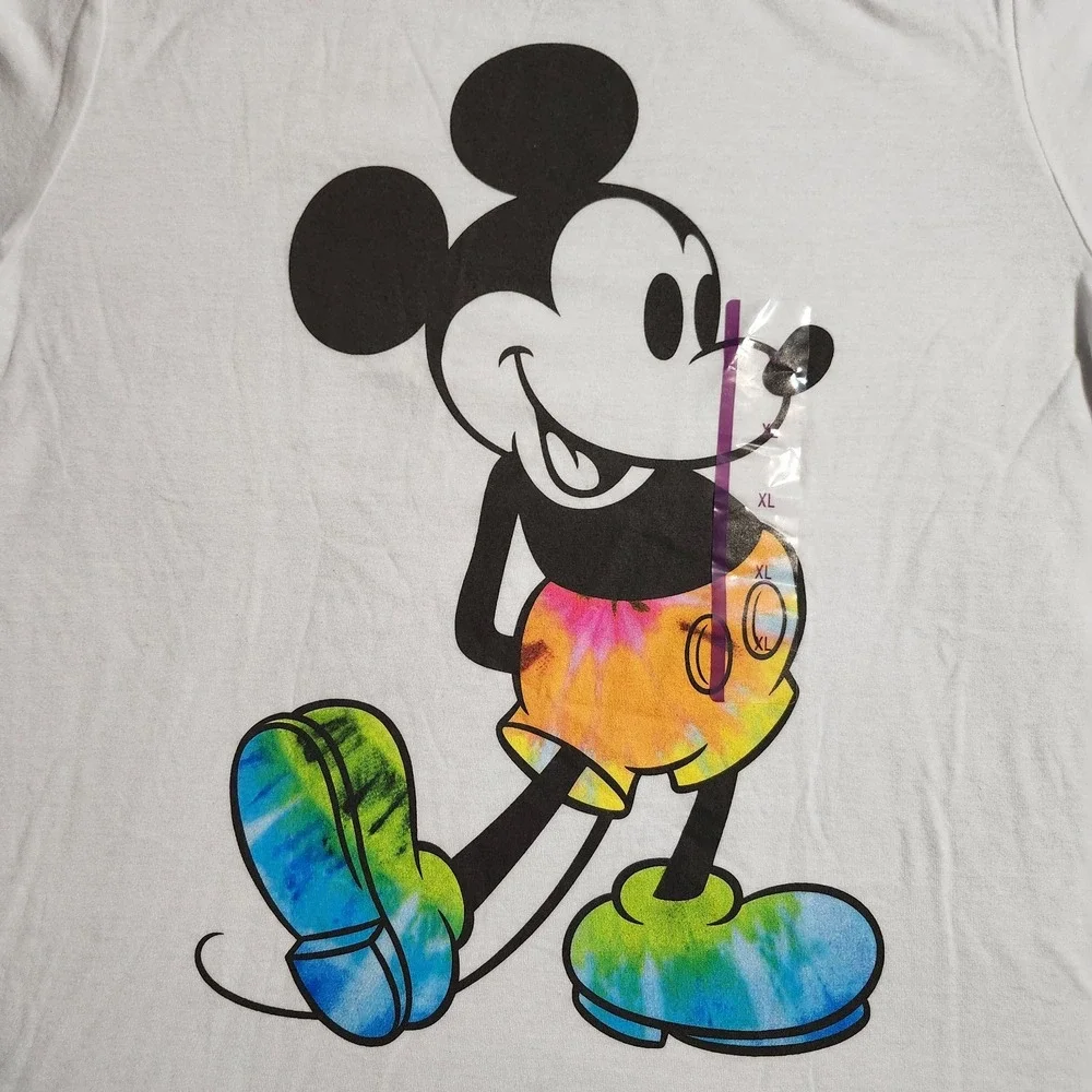 Disney Mickey Mouse Tie-Dye T-Shirt Size Youth XL White Short Sleeves NEW!